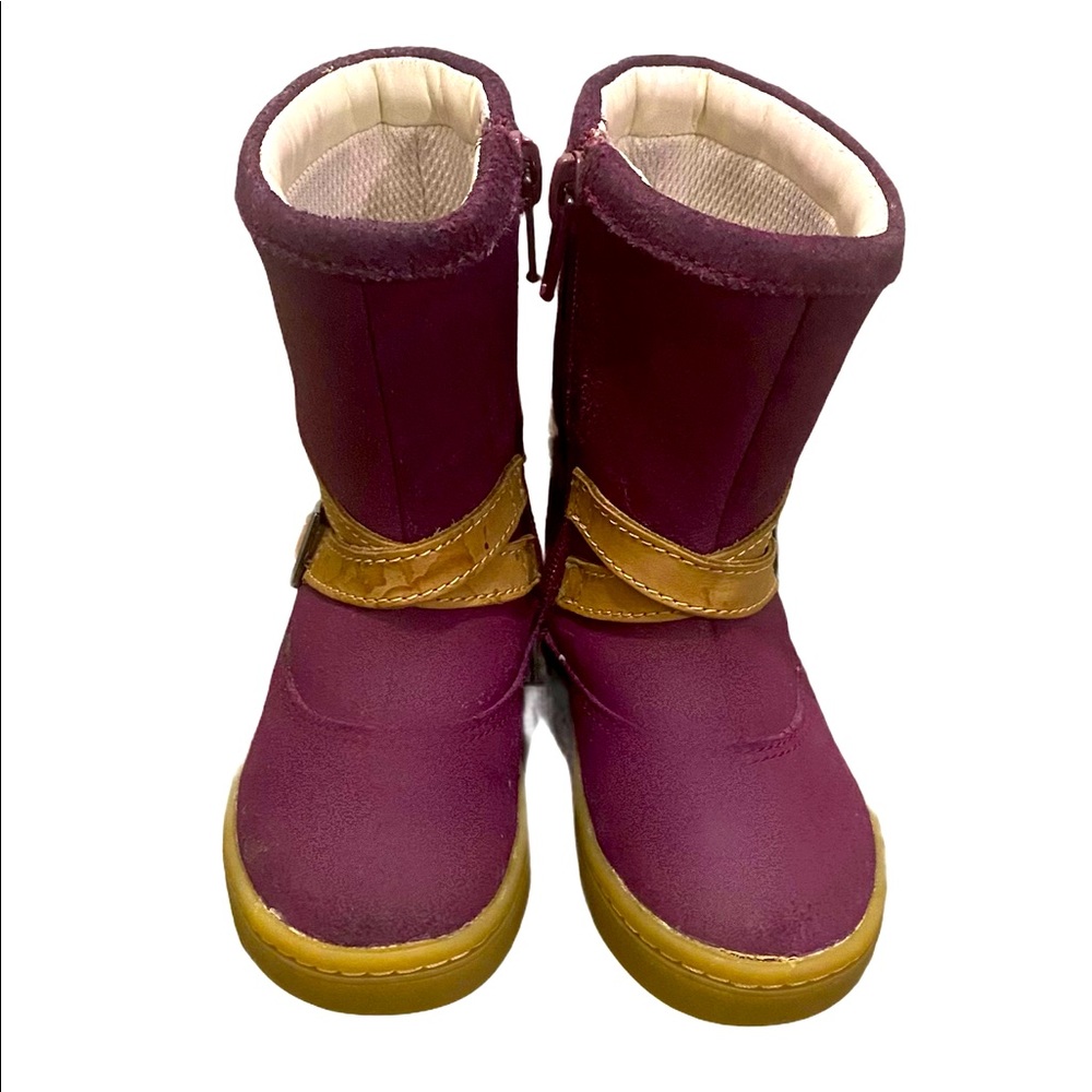 Clarks Plum Leather Boots